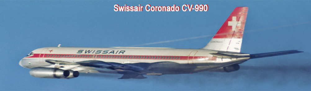 Swissair Convair-990 in flight